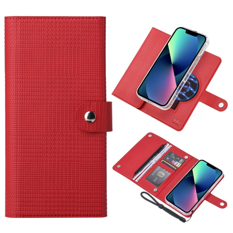 For iPhone 13 ViLi GHB-C Series RFID MagSafe Magnetic Flip Leather Phone Case(Red) - iPhone 13 Cases by ViLi | Online Shopping South Africa | PMC Jewellery | Buy Now Pay Later Mobicred