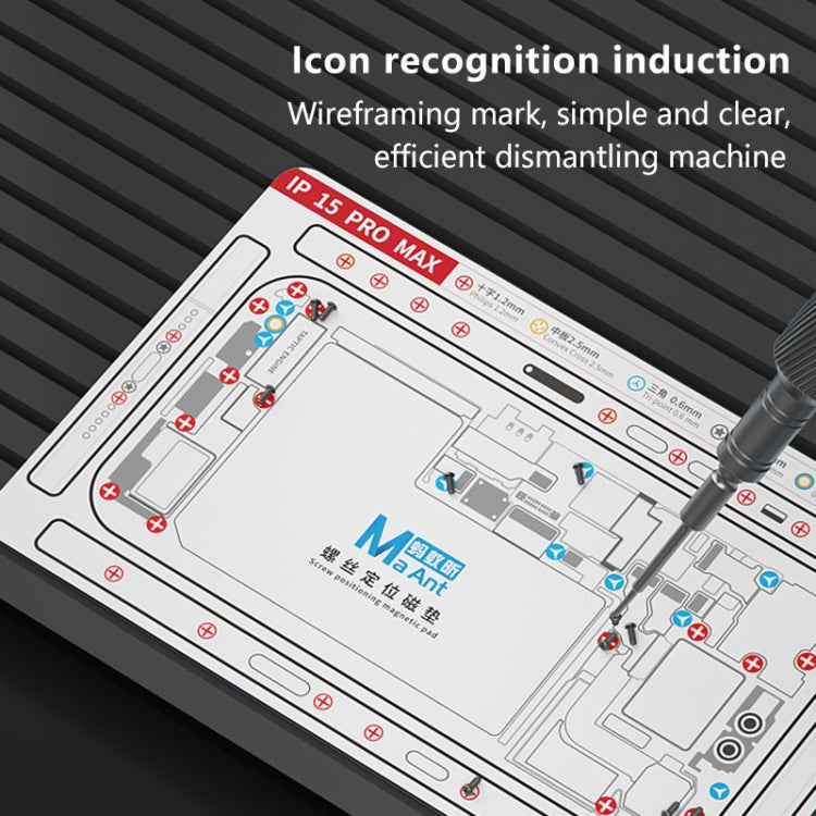 For iPhone 13 Pro MaAnt Double-sided Screw Positioning Flexible Soft Magnetic Pad - Magnetic Screws Mat by PMC Jewellery | Online Shopping South Africa | PMC Jewellery | Buy Now Pay Later Mobicred