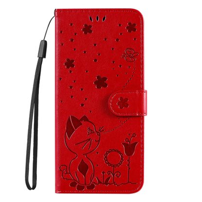 For Samsung Galaxy S25 Ultra 5G Cat and Bee Embossed Flip Leather Phone Case(Red) - Galaxy S25 Ultra 5G Cases by PMC Jewellery | Online Shopping South Africa | PMC Jewellery | Buy Now Pay Later Mobicred