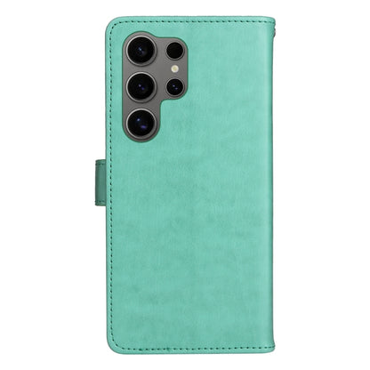 For Samsung Galaxy S25 Ultra 5G Cat and Bee Embossed Flip Leather Phone Case(Green) - Galaxy S25 Ultra 5G Cases by PMC Jewellery | Online Shopping South Africa | PMC Jewellery | Buy Now Pay Later Mobicred