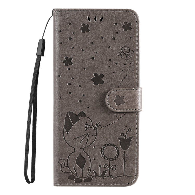 For Samsung Galaxy S25+ / S24+ 5G Cat and Bee Embossed Flip Leather Phone Case(Grey) - Galaxy S25+ 5G Cases by PMC Jewellery | Online Shopping South Africa | PMC Jewellery | Buy Now Pay Later Mobicred