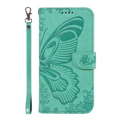 For Samsung Galaxy S25 Ultra 5G Swallowtail Butterfly Embossed Leather Phone Case(Green) - Galaxy S25 Ultra 5G Cases by PMC Jewellery | Online Shopping South Africa | PMC Jewellery | Buy Now Pay Later Mobicred