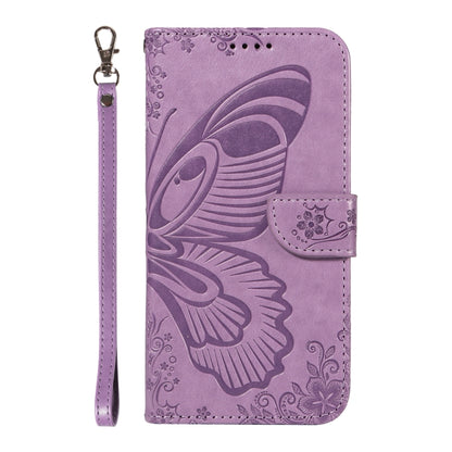 For Samsung Galaxy S25+ / S24+ 5G Swallowtail Butterfly Embossed Leather Phone Case(Purple) - Galaxy S25+ 5G Cases by PMC Jewellery | Online Shopping South Africa | PMC Jewellery | Buy Now Pay Later Mobicred