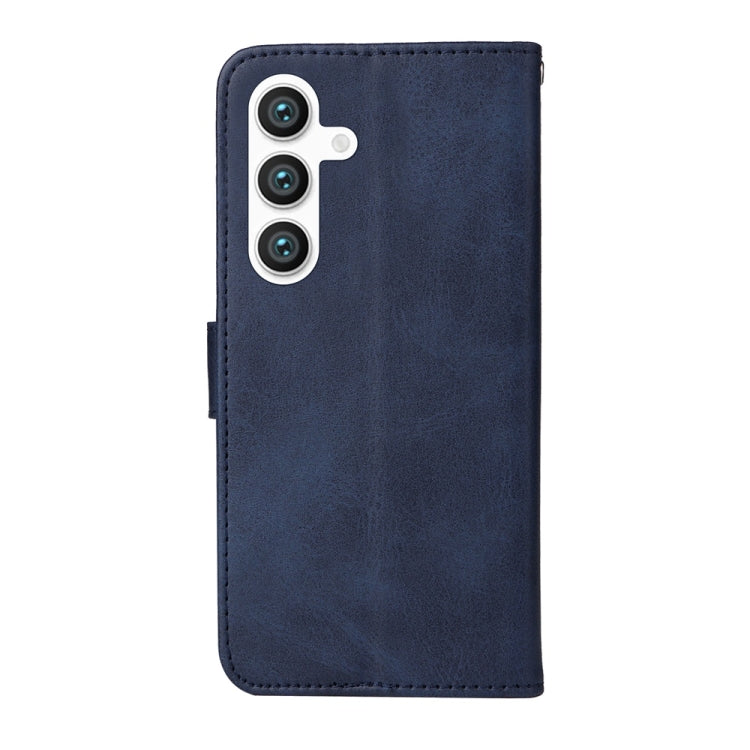 For Samsung Galaxy S25 5G Classic Calf Texture Flip Leather Phone Case(Blue) - Galaxy S25 5G Cases by PMC Jewellery | Online Shopping South Africa | PMC Jewellery | Buy Now Pay Later Mobicred