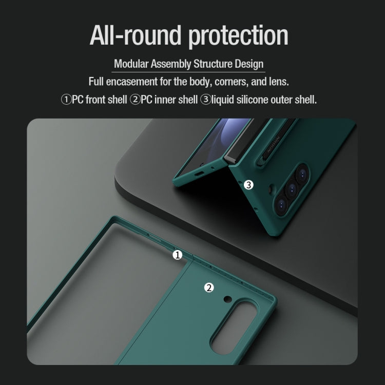 For Samsung Galaxy Z Fold6 5G NILLKIN Flex Pure PC + Liquid Silicone Phone Case with S Pen(Green) - Galaxy Z Fold6 5G Cases by NILLKIN | Online Shopping South Africa | PMC Jewellery | Buy Now Pay Later Mobicred