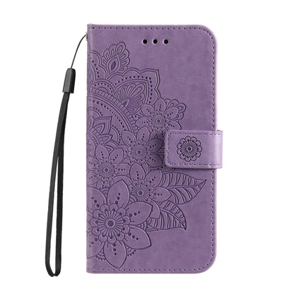 For Redmi K70 Ultra Seven-petal Flowers Embossing Leather Phone Case(Light Purple) - Xiaomi Cases by PMC Jewellery | Online Shopping South Africa | PMC Jewellery | Buy Now Pay Later Mobicred