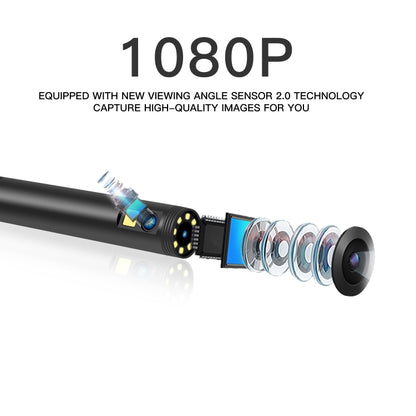 F280 8mm 1080P IP68 Waterproof Dual Camera WiFi Digital Endoscope, Length:10m Hard Cable(Black) -  by PMC Jewellery | Online Shopping South Africa | PMC Jewellery | Buy Now Pay Later Mobicred