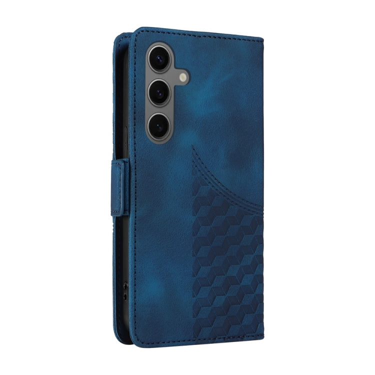 For Samsung Galaxy S25+ 5G Embossed Rhombus Starry Leather Phone Case(Blue) - Galaxy S25+ 5G Cases by PMC TechLife | Online Shopping South Africa | PMC TechLife | Buy Now Pay Later Mobicred