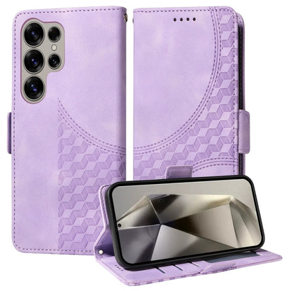 For Samsung Galaxy S25 Ultra 5G Embossed Rhombus Starry Leather Phone Case(Purple) - Galaxy S25 Ultra 5G Cases by PMC Jewellery | Online Shopping South Africa | PMC Jewellery | Buy Now Pay Later Mobicred