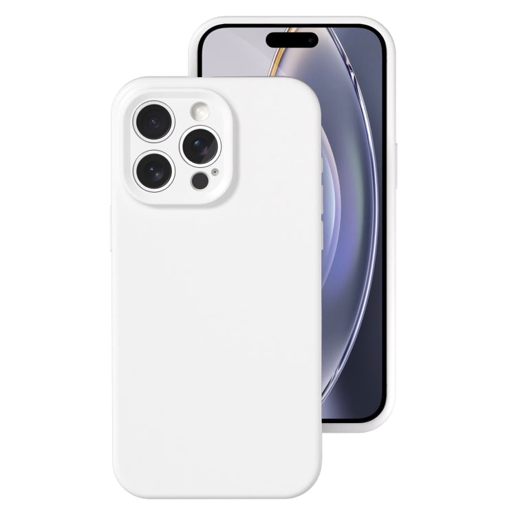 For iPhone 16 Pro Max Precise Hole Liquid Silicone Jelly Color Full Coverage Phone Case(White) - free shipping - PMC TechLife - Order now!