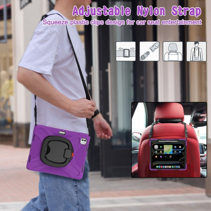 For iPad Pro 13 2024 Silicone Hybrid PC Tablet Case with Holder & Shoulder Strap(Purple) - iPad Pro 13 2024 Cases by PMC Jewellery | Online Shopping South Africa | PMC Jewellery | Buy Now Pay Later Mobicred