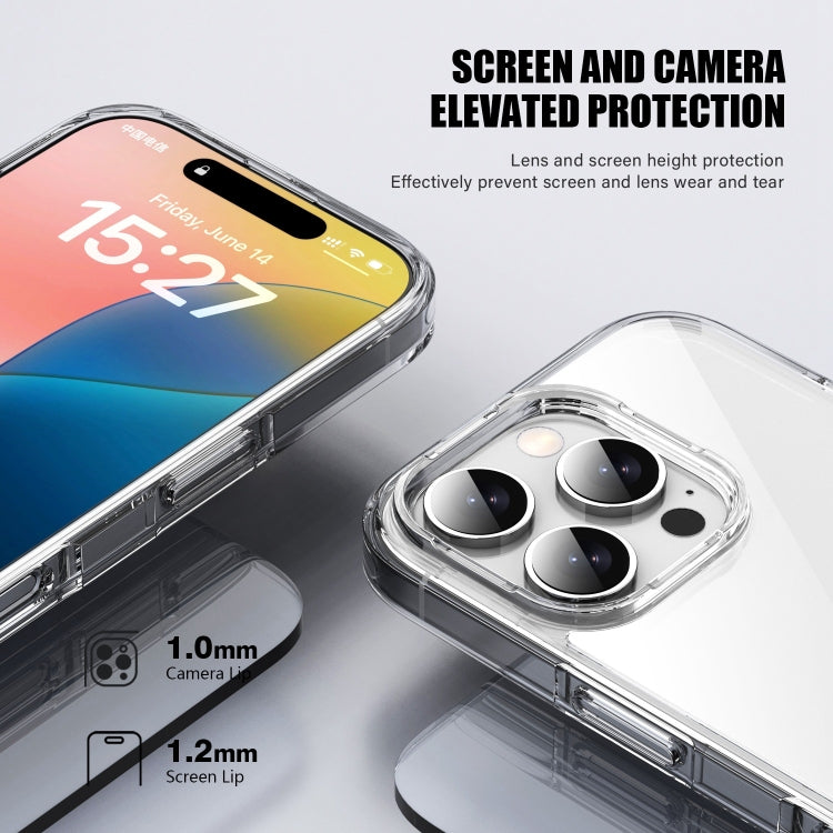 For iPhone 16 Pro PC Hybrid TPU Full Coverage Shockproof Phone Case(Transparent Blue) - iPhone 16 Pro Cases by PMC Jewellery | Online Shopping South Africa | PMC Jewellery | Buy Now Pay Later Mobicred