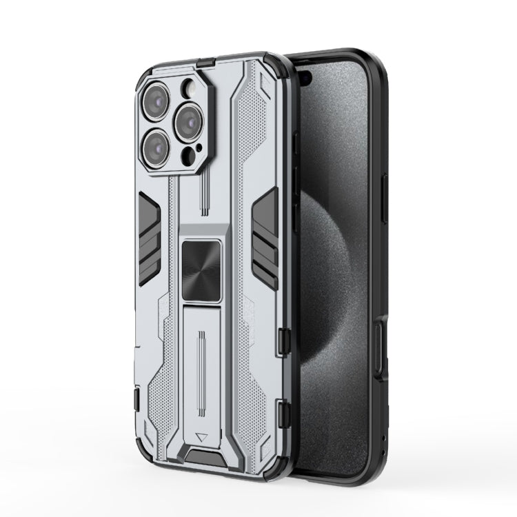 For iPhone 16 Pro Max Supersonic PC + TPU Holder Phone Case(Grey) - iPhone 16 Pro Max Cases by PMC Jewellery | Online Shopping South Africa | PMC Jewellery | Buy Now Pay Later Mobicred