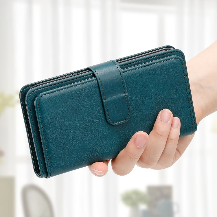 For iPhone 16e Multi-Function Wallet 10 Card Slots Leather Phone Case(Dark Green) - iPhone 16e Cases by PMC TechLife | Online Shopping South Africa | PMC TechLife | Buy Now Pay Later Mobicred
