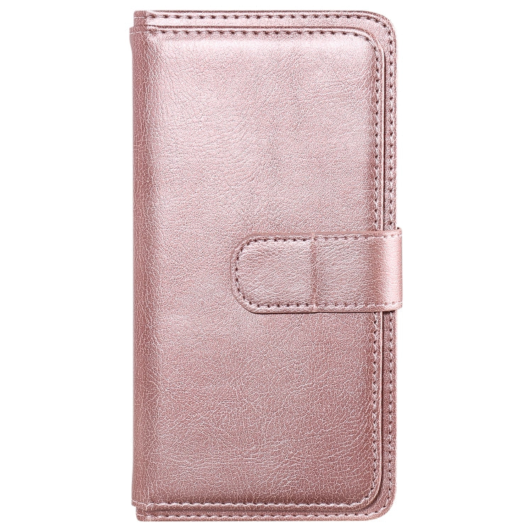 For Redmi K70 Multi-Function Wallet 10 Card Slots Leather Phone Case(Rose Gold) - K70 Cases by PMC Jewellery | Online Shopping South Africa | PMC Jewellery | Buy Now Pay Later Mobicred