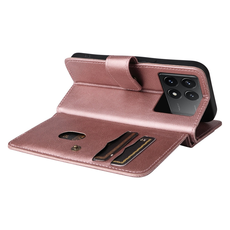 For Redmi K70 Multi-Function Wallet 10 Card Slots Leather Phone Case(Rose Gold) - K70 Cases by PMC Jewellery | Online Shopping South Africa | PMC Jewellery | Buy Now Pay Later Mobicred