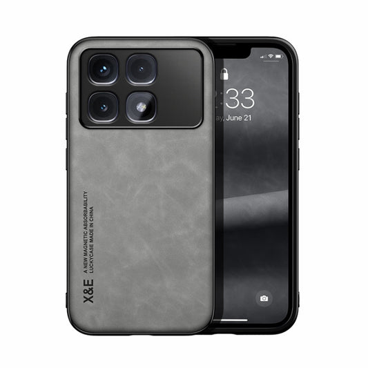 For Redmi K70 Ultra Skin Feel Magnetic Leather Back Phone Case(Light Grey) - Xiaomi Cases by PMC Jewellery | Online Shopping South Africa | PMC Jewellery | Buy Now Pay Later Mobicred