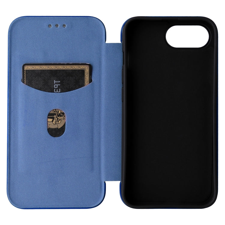 For iPhone SE 2024 Carbon Fiber Texture Flip Leather Phone Case(Blue) - free shipping - PMC TechLife - Order now!