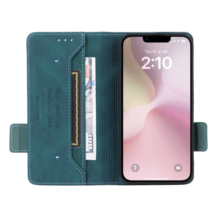 For iPhone 16e Magnetic Clasp Leather Phone Case(Green) - iPhone 16e Cases by PMC TechLife | Online Shopping South Africa | PMC TechLife | Buy Now Pay Later Mobicred
