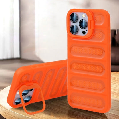 For iPhone 16 Pro Max Invisible Holder Cooling Phone Case(Transparent Orange) - iPhone 16 Pro Max Cases by PMC Jewellery | Online Shopping South Africa | PMC Jewellery | Buy Now Pay Later Mobicred