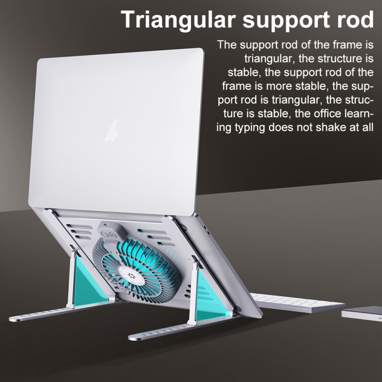 R- JUST HZ44 Aluminum Alloy Laptop Cooling Stand(Black) - MacBook Holder by R-JUST | Online Shopping South Africa | PMC Jewellery | Buy Now Pay Later Mobicred