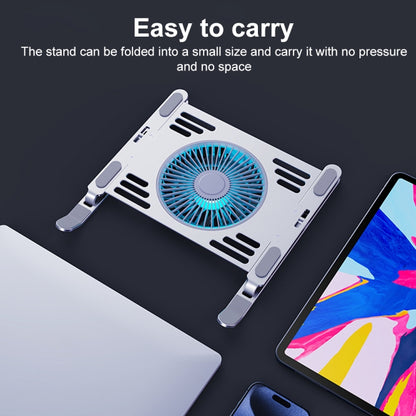 R- JUST HZ44 Aluminum Alloy Laptop Cooling Stand(Silver) - MacBook Holder by R-JUST | Online Shopping South Africa | PMC Jewellery | Buy Now Pay Later Mobicred