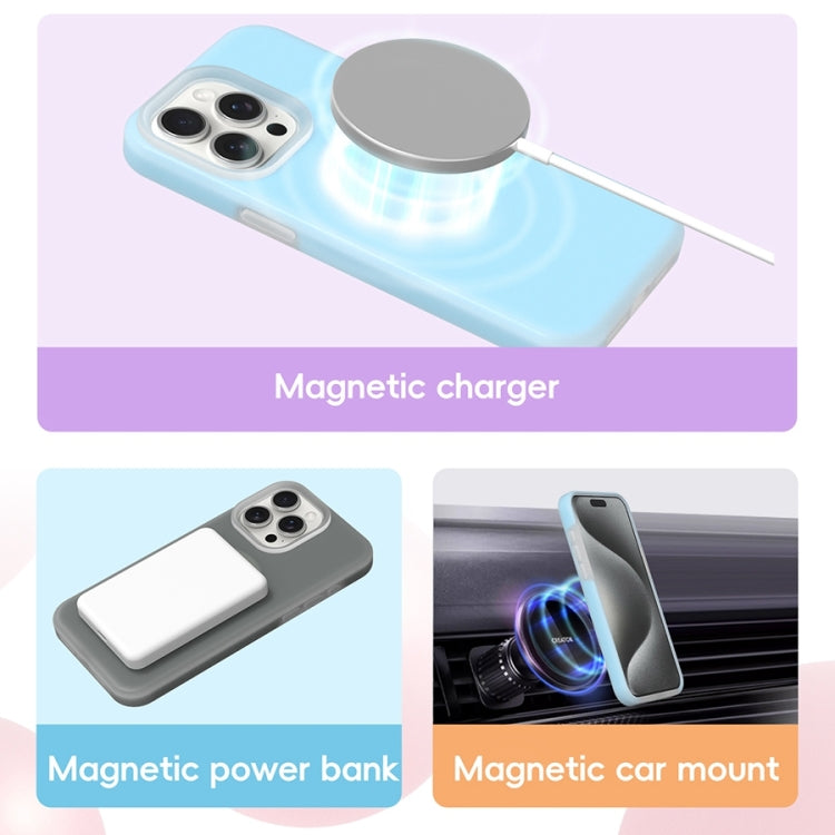 For iPhone 16 Plus Jelly Liquid Silicone MagSafe Magnetic Phone Case(Blue) - iPhone 16 Plus Cases by PMC TechLife | Online Shopping South Africa | PMC TechLife | Buy Now Pay Later Mobicred