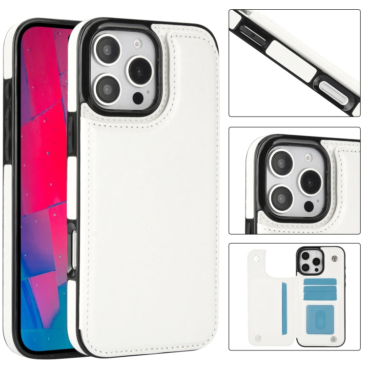 For iPhone 16 Pro Max Double Buckle Crazy Horse Texture PU Phone Case(Pink) - iPhone 16 Pro Max Cases by PMC TechLife | Online Shopping South Africa | PMC TechLife | Buy Now Pay Later Mobicred