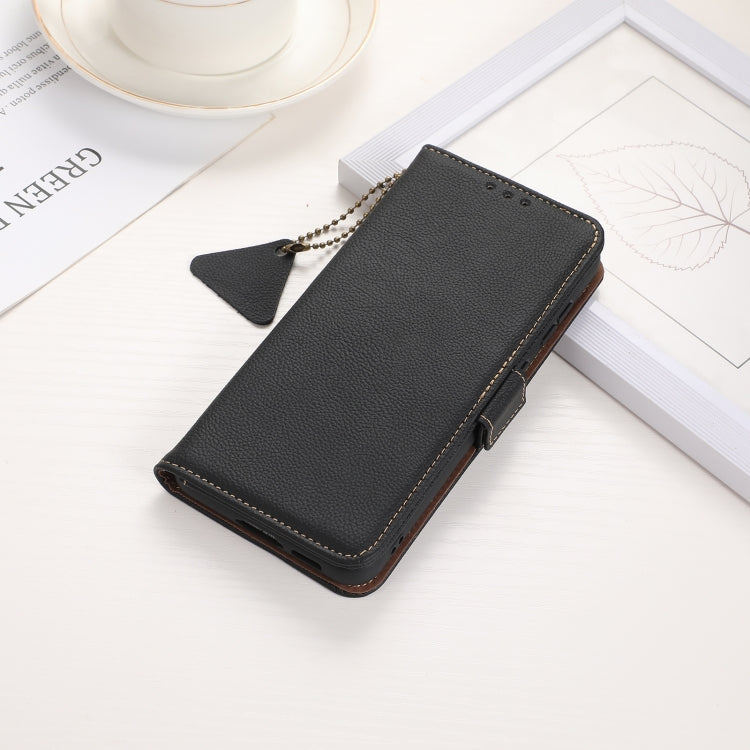 For Samsung Galaxy S25 Ultra 5G Side-Magnetic TJ Genuine Leather RFID Phone Case(Black) - Galaxy S25 Ultra 5G Cases by PMC Jewellery | Online Shopping South Africa | PMC Jewellery | Buy Now Pay Later Mobicred