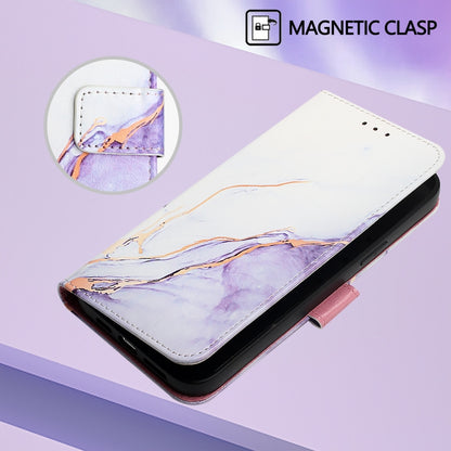 For Redmi K70 Ultra 5G Global PT003 Marble Pattern Flip Leather Phone Case(White Purple) - Xiaomi Cases by PMC Jewellery | Online Shopping South Africa | PMC Jewellery | Buy Now Pay Later Mobicred