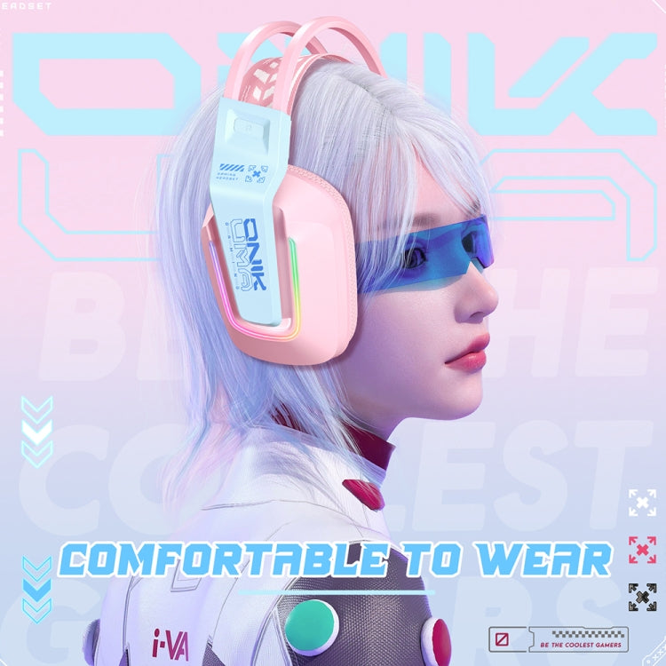 ONIKUMA X13 RGB Colorful Lighting Wired Gaming Headset with Microphone, Length:2.2m(Pink) - Multimedia Headset by ONIKUMA | Online Shopping South Africa | PMC Jewellery | Buy Now Pay Later Mobicred