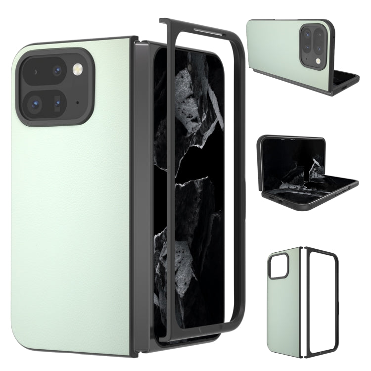 For Google Pixel 9 Pro Fold PU Leather Black Frame Full Coverage Phone Case(Light Green) - Google Cases by PMC Jewellery | Online Shopping South Africa | PMC Jewellery | Buy Now Pay Later Mobicred