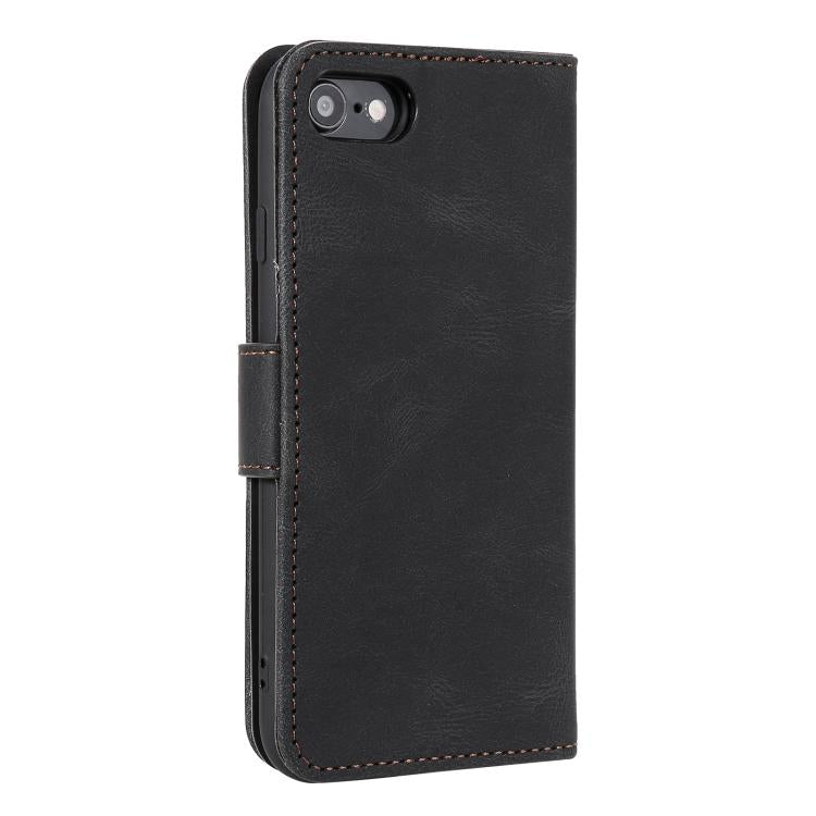 For iPhone 16e Nail Skin Feel Stitching Calf Texture Leather Phone Case(Black) - iPhone 16e Cases by PMC TechLife | Online Shopping South Africa | PMC TechLife | Buy Now Pay Later Mobicred