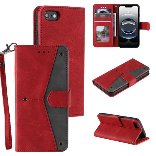 For iPhone 16e Nail Skin Feel Stitching Calf Texture Leather Phone Case(Red) - iPhone 16e Cases by PMC Jewellery | Online Shopping South Africa | PMC Jewellery | Buy Now Pay Later Mobicred