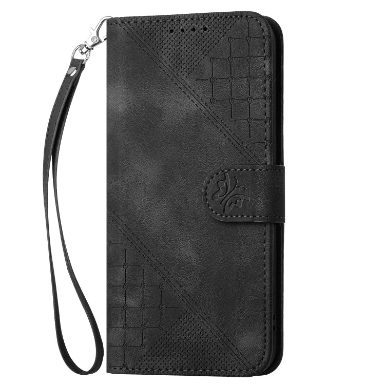 For Google Pixel 9 Pro XL YX0080 Grid Butterfly Embossed Pattern Flip Leather Phone Case with Lanyard(Black) - Google Cases by PMC Jewellery | Online Shopping South Africa | PMC Jewellery | Buy Now Pay Later Mobicred