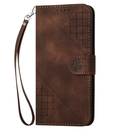 For Google Pixel 9 Pro XL YX0080 Grid Butterfly Embossed Pattern Flip Leather Phone Case with Lanyard(Coffee) - Google Cases by PMC Jewellery | Online Shopping South Africa | PMC Jewellery | Buy Now Pay Later Mobicred