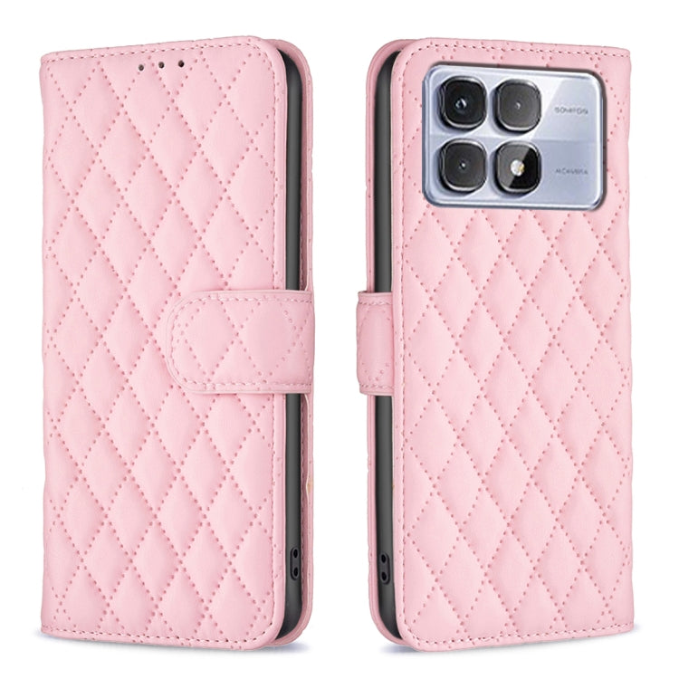 For Redmi K70 Ultra Diamond Lattice Wallet Flip Leather Phone Case(Pink) - Xiaomi Cases by PMC Jewellery | Online Shopping South Africa | PMC Jewellery | Buy Now Pay Later Mobicred