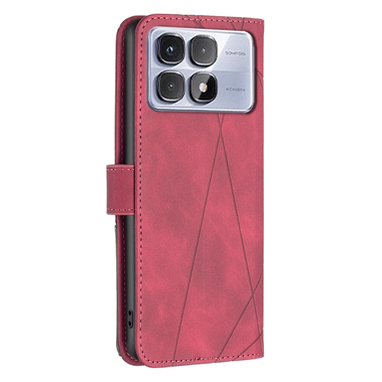 For Redmi K70 Ultra Magnetic Buckle Rhombus Texture Leather Phone Case(Red) - Xiaomi Cases by PMC Jewellery | Online Shopping South Africa | PMC Jewellery | Buy Now Pay Later Mobicred