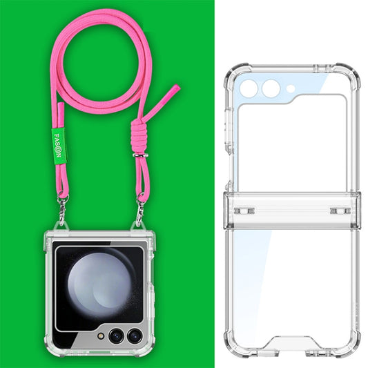 For Samsung Galaxy Z Flip6 GKK Airbag Hinge Full Coverage Phone Case with Crossbody Rope(Pink) - Galaxy Z Flip6 5G Cases by GKK | Online Shopping South Africa | PMC Jewellery | Buy Now Pay Later Mobicred