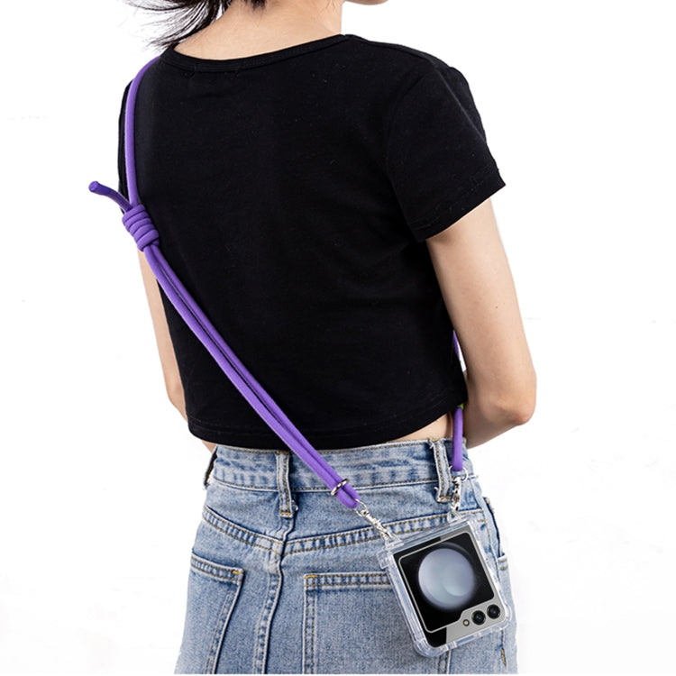 For Samsung Galaxy Z Flip6 GKK Airbag Hinge Full Coverage Phone Case with Crossbody Rope(Purple) - Galaxy Z Flip6 5G Cases by GKK | Online Shopping South Africa | PMC Jewellery | Buy Now Pay Later Mobicred