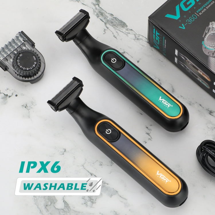 VGR V-360 5W USB Digital Display Electric T-shaped Shaver(Yellow) - free shipping - PMC TechLife - Order now!