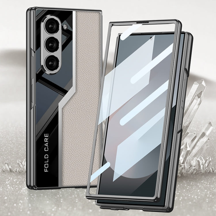 For Samsung Galaxy Z Fold6 GKK Integrated Plating TPU + Leather Supercar Full Coverage Phone Case(Carbon Fiber) - Galaxy Z Fold6 5G Cases by GKK | Online Shopping South Africa | PMC Jewellery | Buy Now Pay Later Mobicred