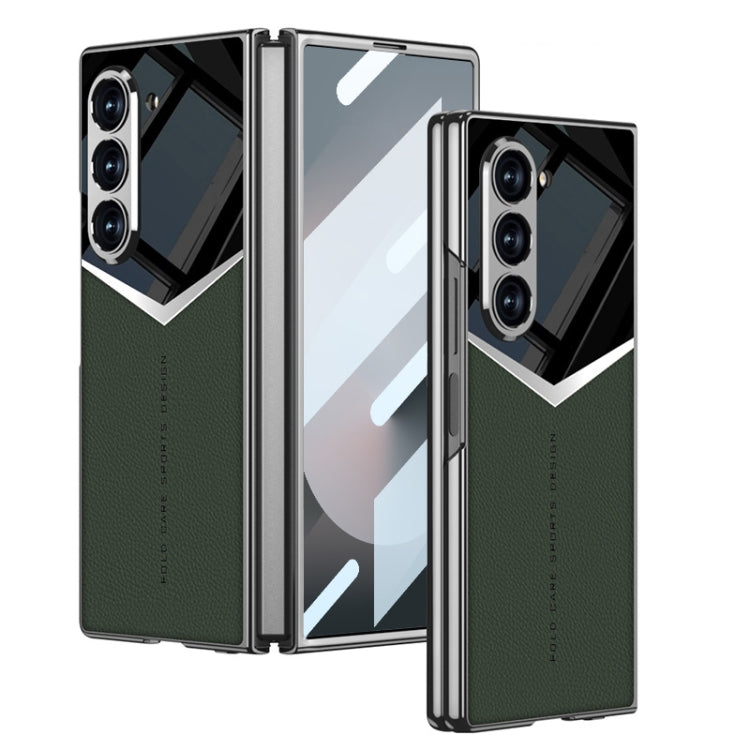 For Samsung Galaxy Z Fold6 GKK Integrated Plating Leather Knight Full Coverage Phone Case(Green) - Galaxy Z Fold6 5G Cases by GKK | Online Shopping South Africa | PMC Jewellery | Buy Now Pay Later Mobicred