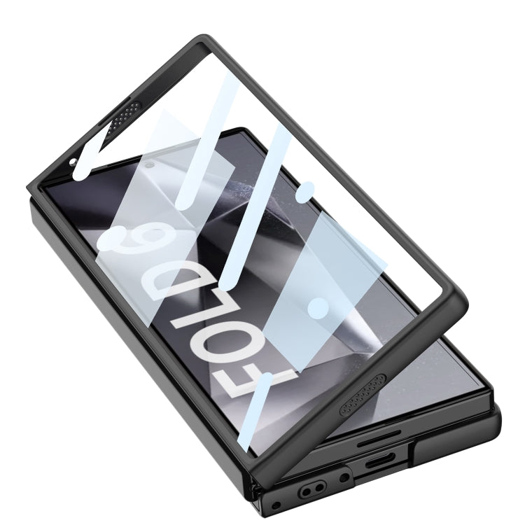 For Samsung Galaxy Z Fold6 GKK Integrated Ultra-thin Sliding Window Frosted Leather Phone Case(Black) - Galaxy Z Fold6 5G Cases by GKK | Online Shopping South Africa | PMC Jewellery | Buy Now Pay Later Mobicred