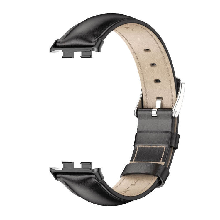 For Honor Band 10 / 9 MIJOBS Cowhide Leather Watch Band(Black) - Watch Bands by MIJOBS | Online Shopping South Africa | PMc TechLife | Buy Now Pay Later Mobicred