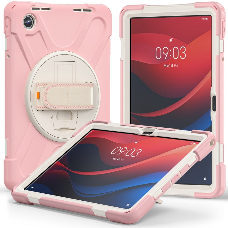 For Lenovo Tab M11 /Xiaomi Pad 11 2024 Rotatable Holder Silicone Hybrid PC Tablet Case with Shoulder Strap(Pink) - Lenovo by PMC Jewellery | Online Shopping South Africa | PMC Jewellery | Buy Now Pay Later Mobicred