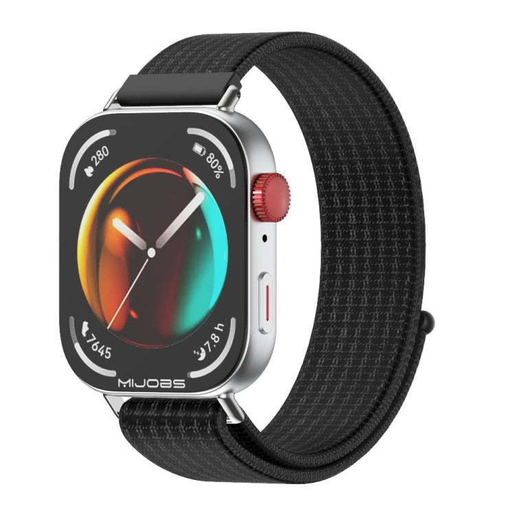 For Huawei Watch Fit3 MIJOBS Breathable Nylon Loop Watch Band(Black Silver) - free shipping - PMc TechLife - Order now!
