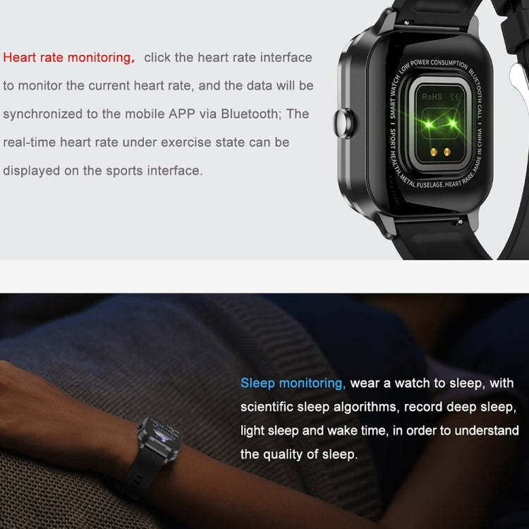 D8 Pro 2.01 inch 2 in 1 Bluetooth Earphone Silicone Strap Smart Watch, Support NFC with Cover(Space Grey) - Smart Watches by PMC TechLife | Online Shopping South Africa | PMC TechLife | Buy Now Pay Later Mobicred