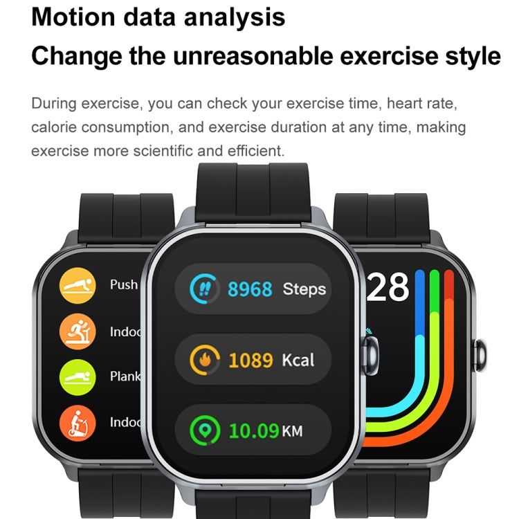 D8 Pro 2.01 inch 2 in 1 Bluetooth Earphone Silicone Strap Smart Watch, Support NFC with Cover(Black) - Smart Watches by PMC TechLife | Online Shopping South Africa | PMC TechLife | Buy Now Pay Later Mobicred