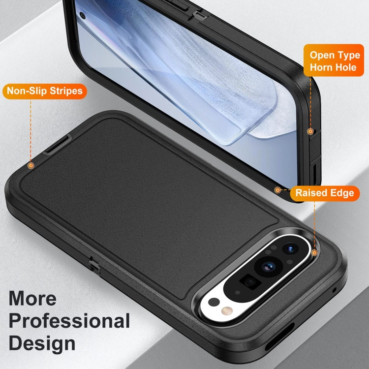 For Google Pixel 9 Life Waterproof Rugged PC + Silicone Phone Case(Black) - Google Cases by PMC TechLife | Online Shopping South Africa | PMC TechLife | Buy Now Pay Later Mobicred